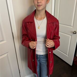 Stylish Red Leather Jacket